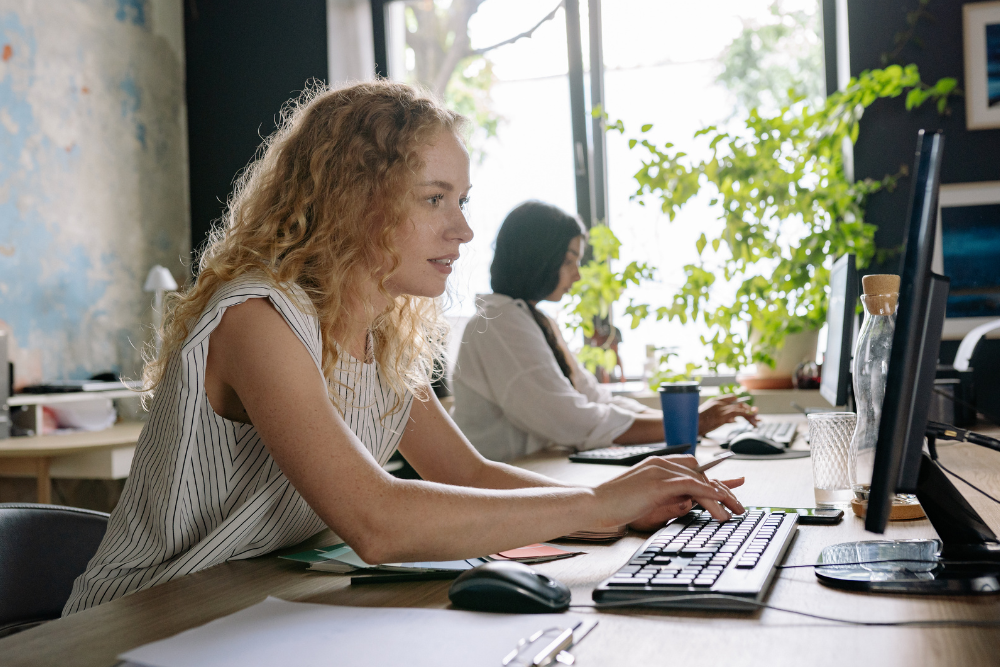 woman at desk in the workplace